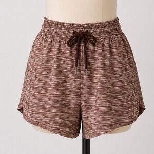 LA + Image Brown Space Dye 2-in-1 Athletic Running Shorts Built-in Liner Large